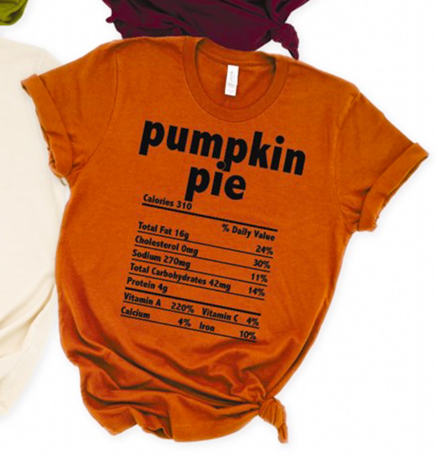 Pumpkin Pie Nutrition Facts Tee