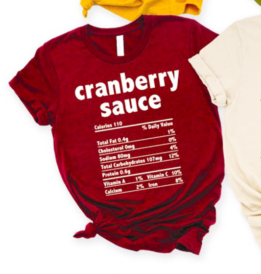 Cranberry Sauce Nutrition Facts Tee