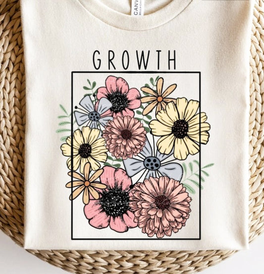 Growth With Flowers Tee