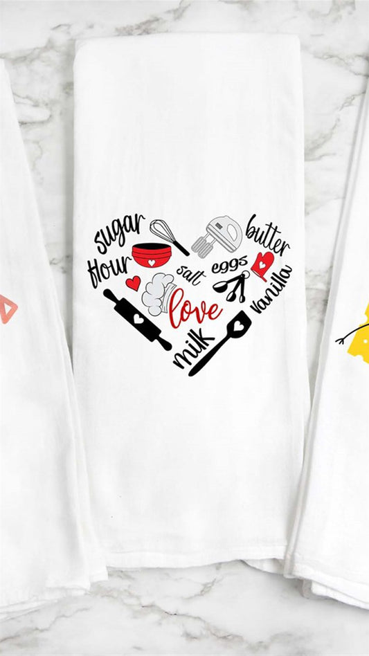 Ingredients In Heart Tea Towel