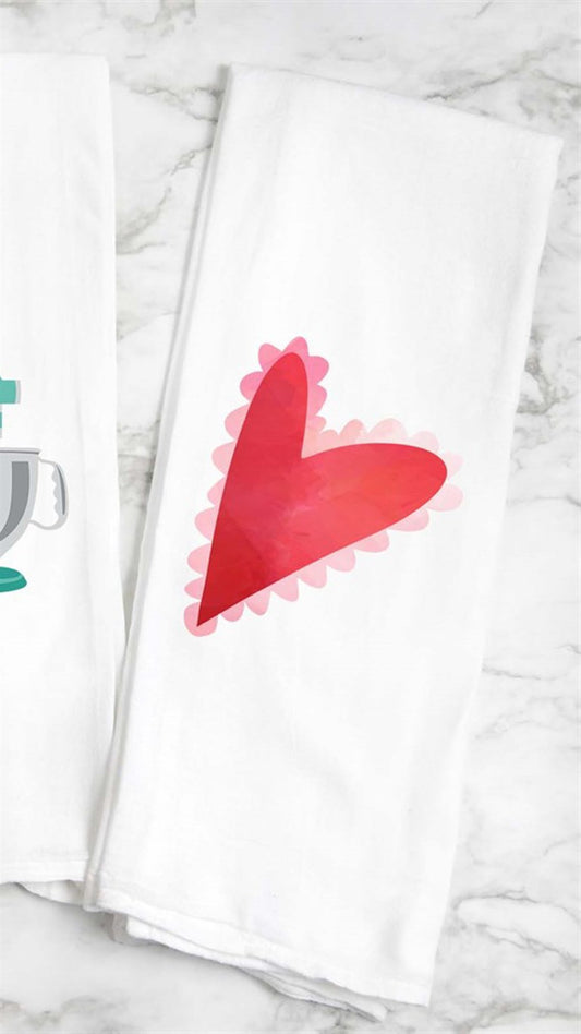 Big Heart Tea Towel