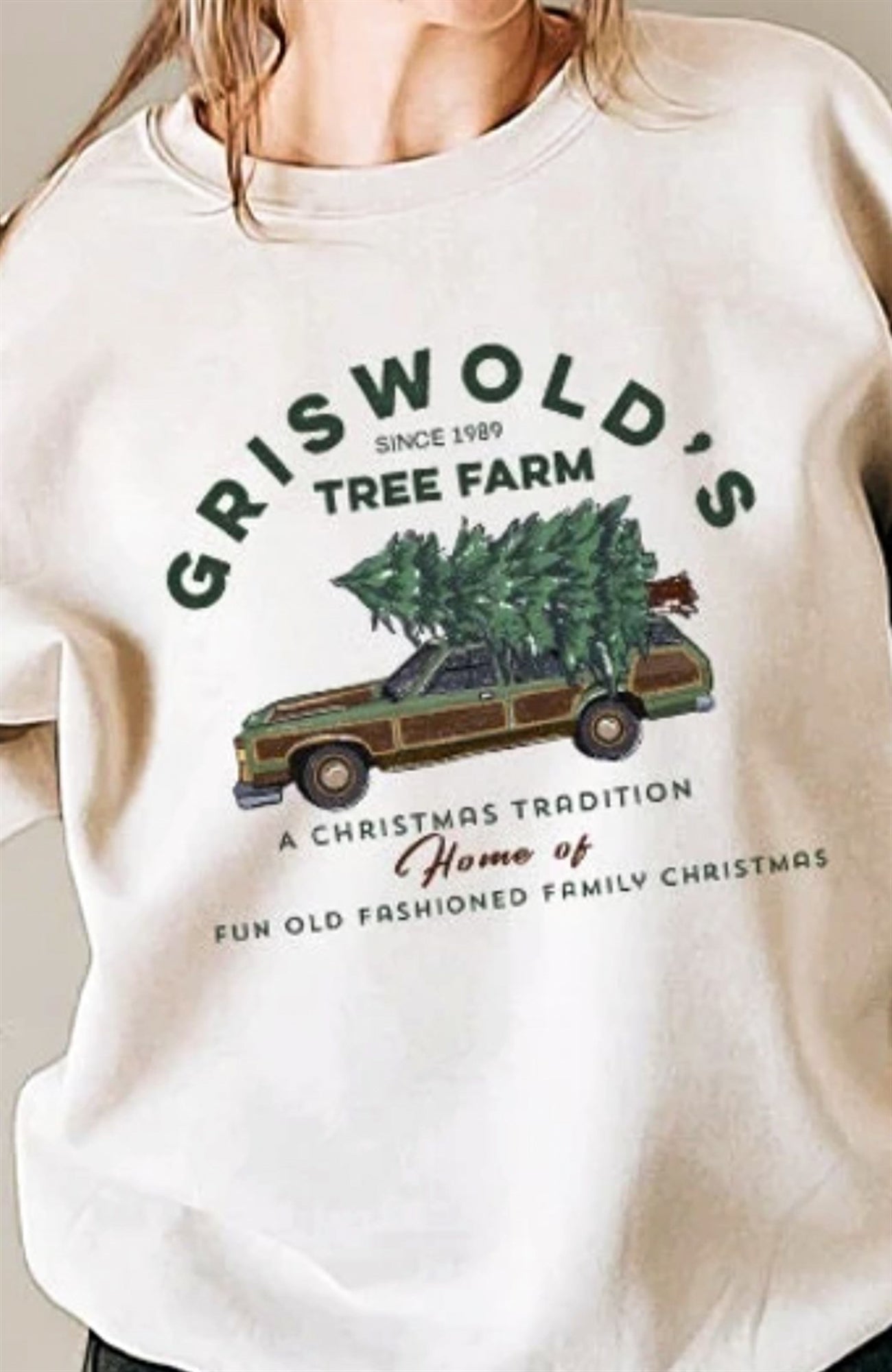 Griswold's Tree Farm Since 1989 Crew Sweatshirt