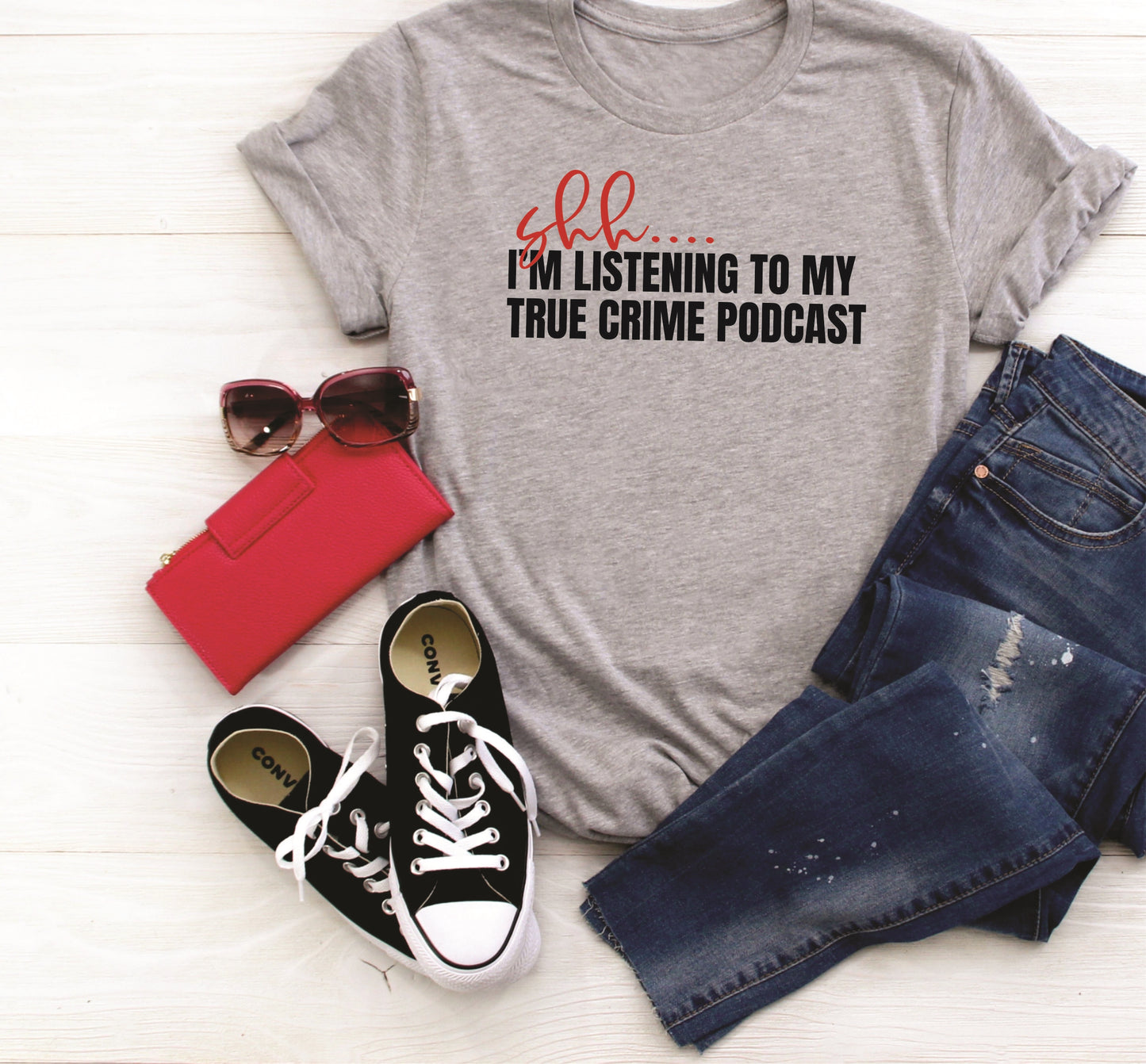 Shhh I'm listening to my True Crime Podcast Tee