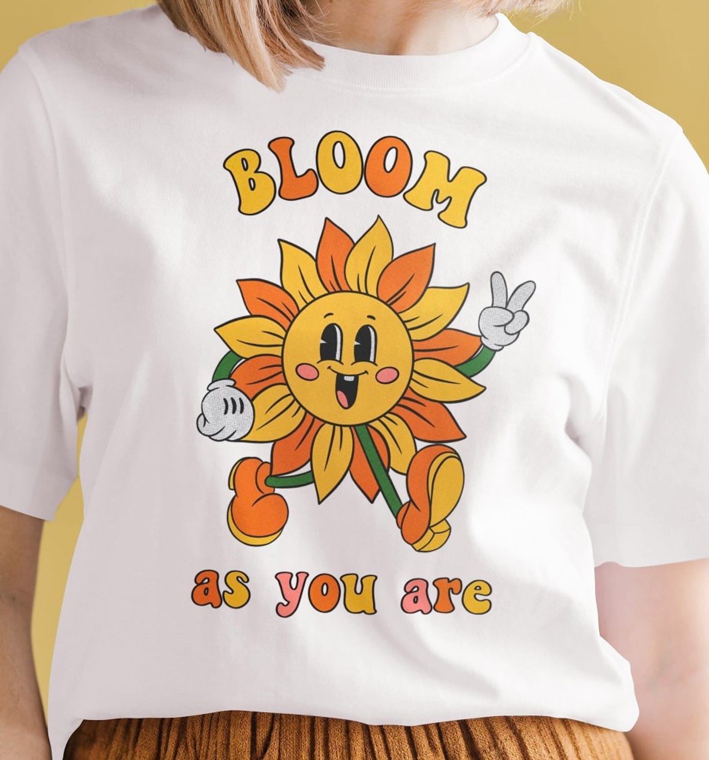 Bloom As You Are With Flower Cartoon Tee