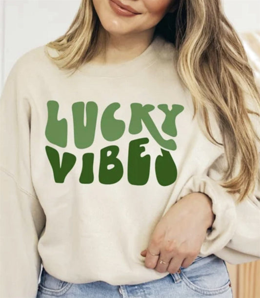 Lucky Vibes Retro Crew Sweatshirt