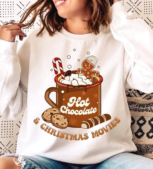 Hot Chocolate & Christmas Movies Crew Sweatshirt