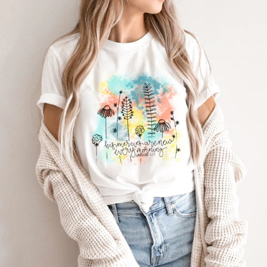 His Mercies Are New Every Morning Lamentations 3:23 Tee