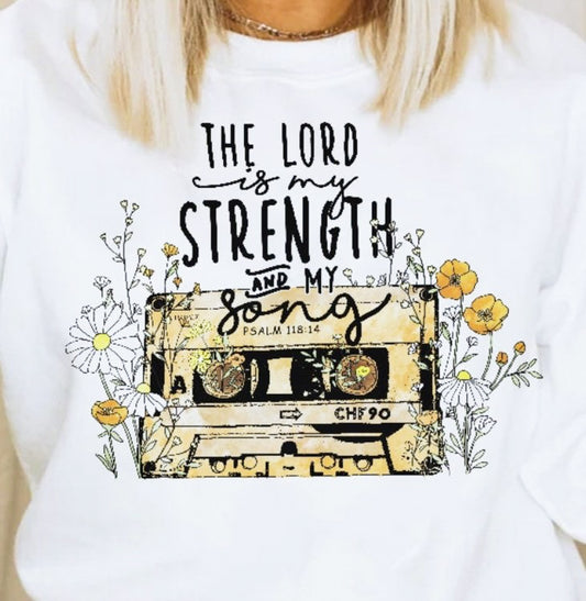 The Lord Is My Strength & My Song With Cassette & Flowers Tee