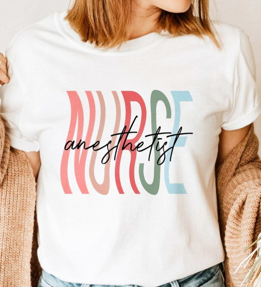 Wavy Anesthetist Nurse Tee
