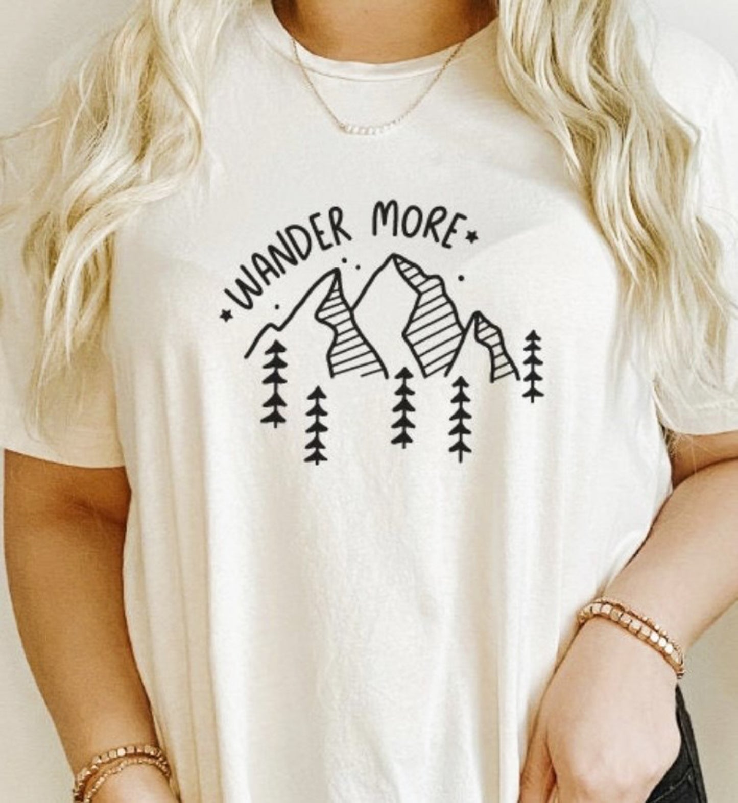 Wander More With Mountains & Trees Tee