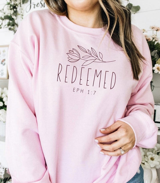 Redeemed Eph 1:7 Crew Sweatshirt