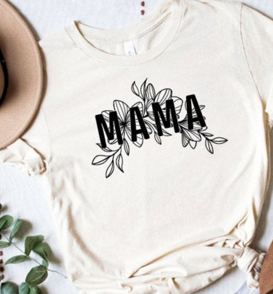 Mama With Greenery T-Shirt or Crew Sweatshirt