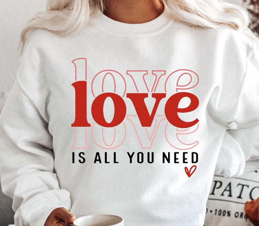 Love (Stacked) Is All You Need Crew Sweatshirt