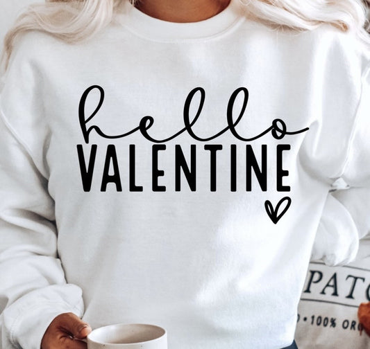 Hello Valentine Crew Sweatshirt