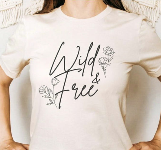 Wild & Free With Flowers Tee